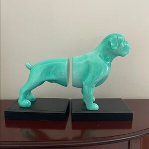 Aqua Dog Bookends